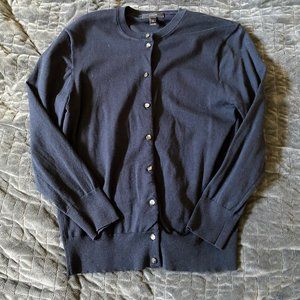 Navy Button Up Cardigan